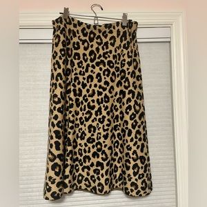 Ann Taylor cheetah print sweater midi skirt.